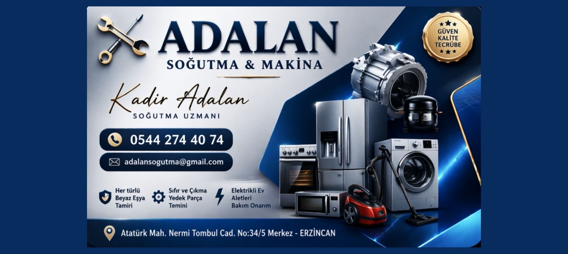 Erzincan Beyaz Eşya Servisi